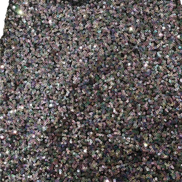 Lulu’s Shimmery Delight Iridescent Sequin Cowl Neck Mini Dress in Purple Size S - Picture 4 of 8